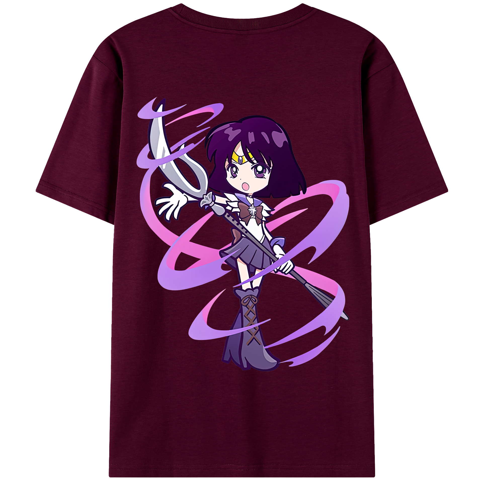（画像用） 美少女戦士セーラームーン 土萠ほたる Sailor Moon Tomoe Hotaru （セーラーサターン；Sailor Saturn） レディース半袖Tシャツ(バックプリント)